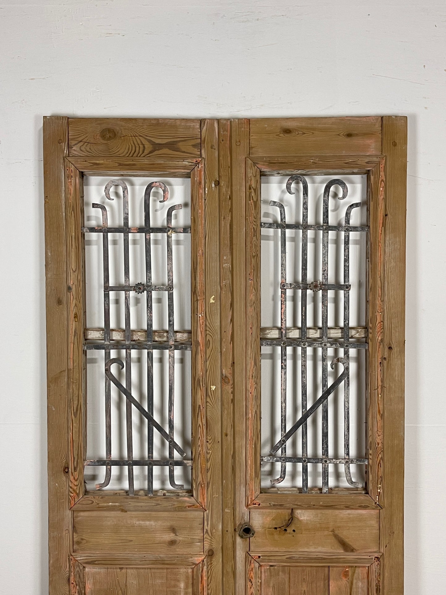 Antique French panel doors with Metal (83.25 x 40.5) O24