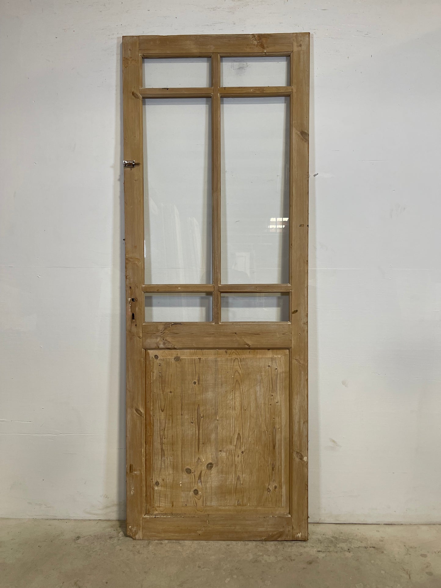 Antique French Panel Door with Glass  (88x32) L333