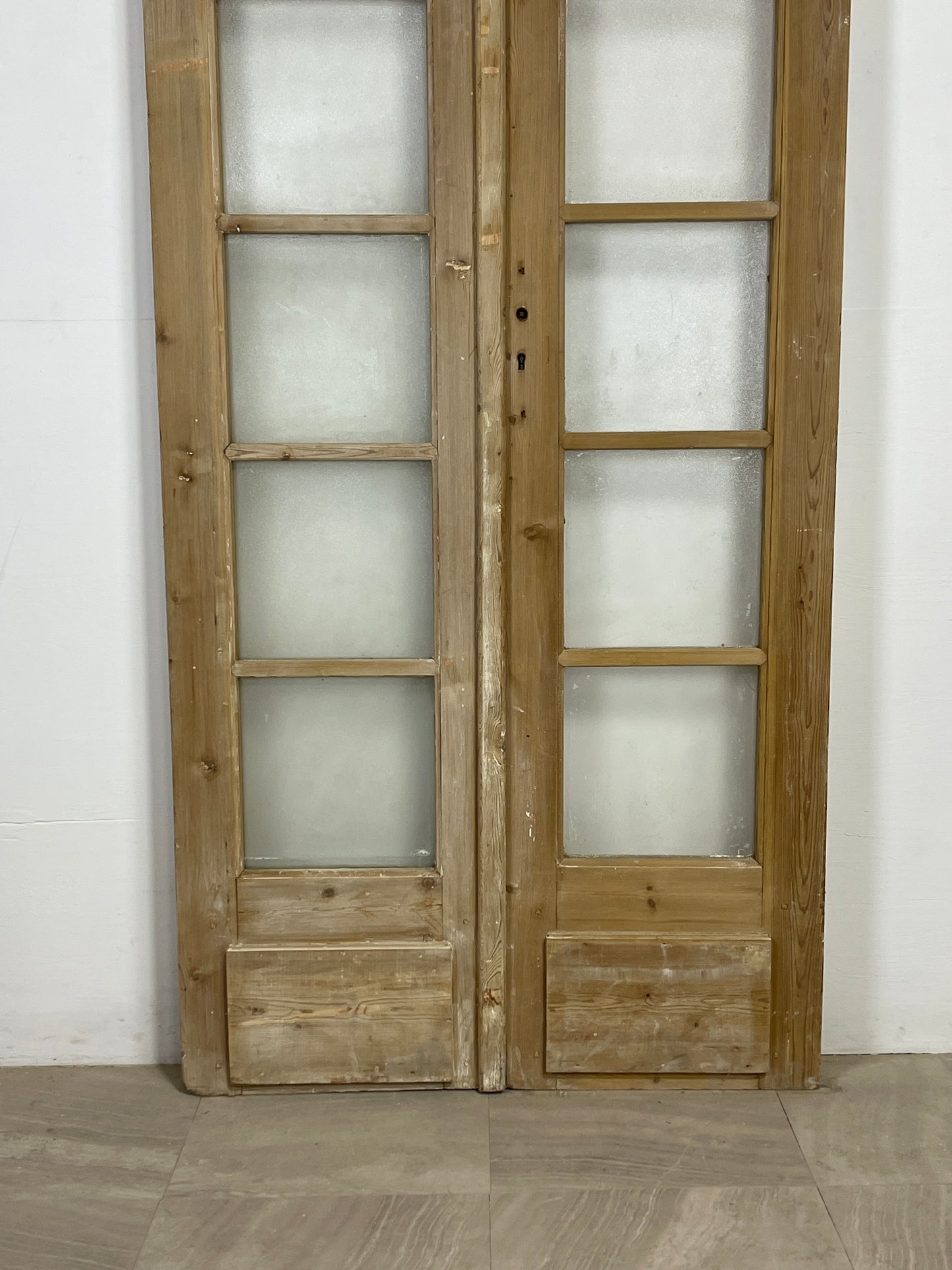 Antique French panel doors with Glass (96.5 x 40.5) O85