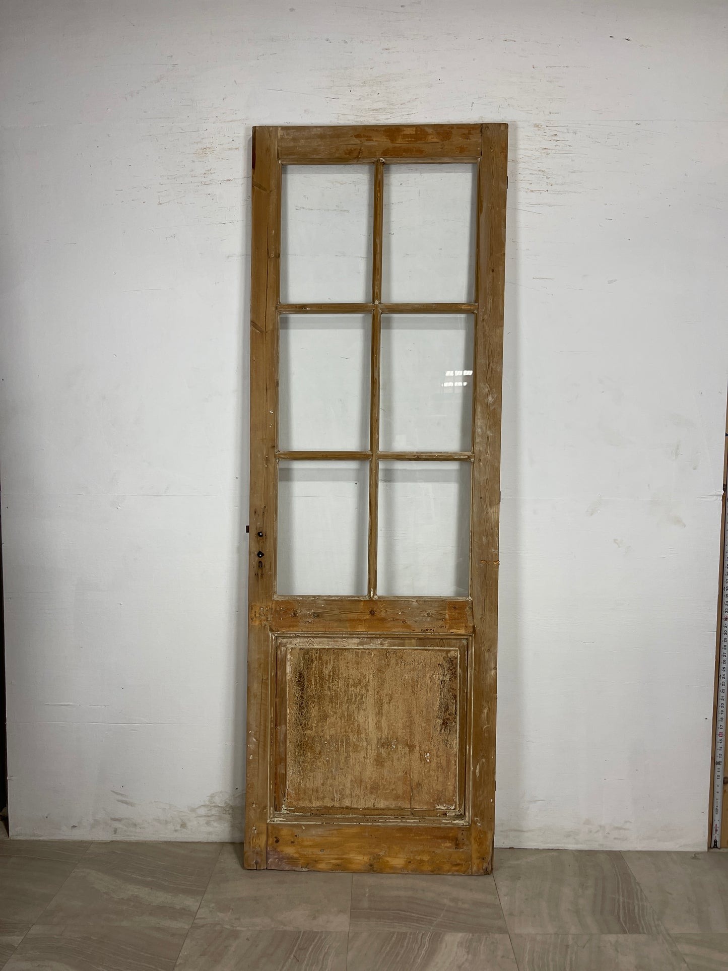 Antique French Panel Door with Glass  (94.75 x 32) N165