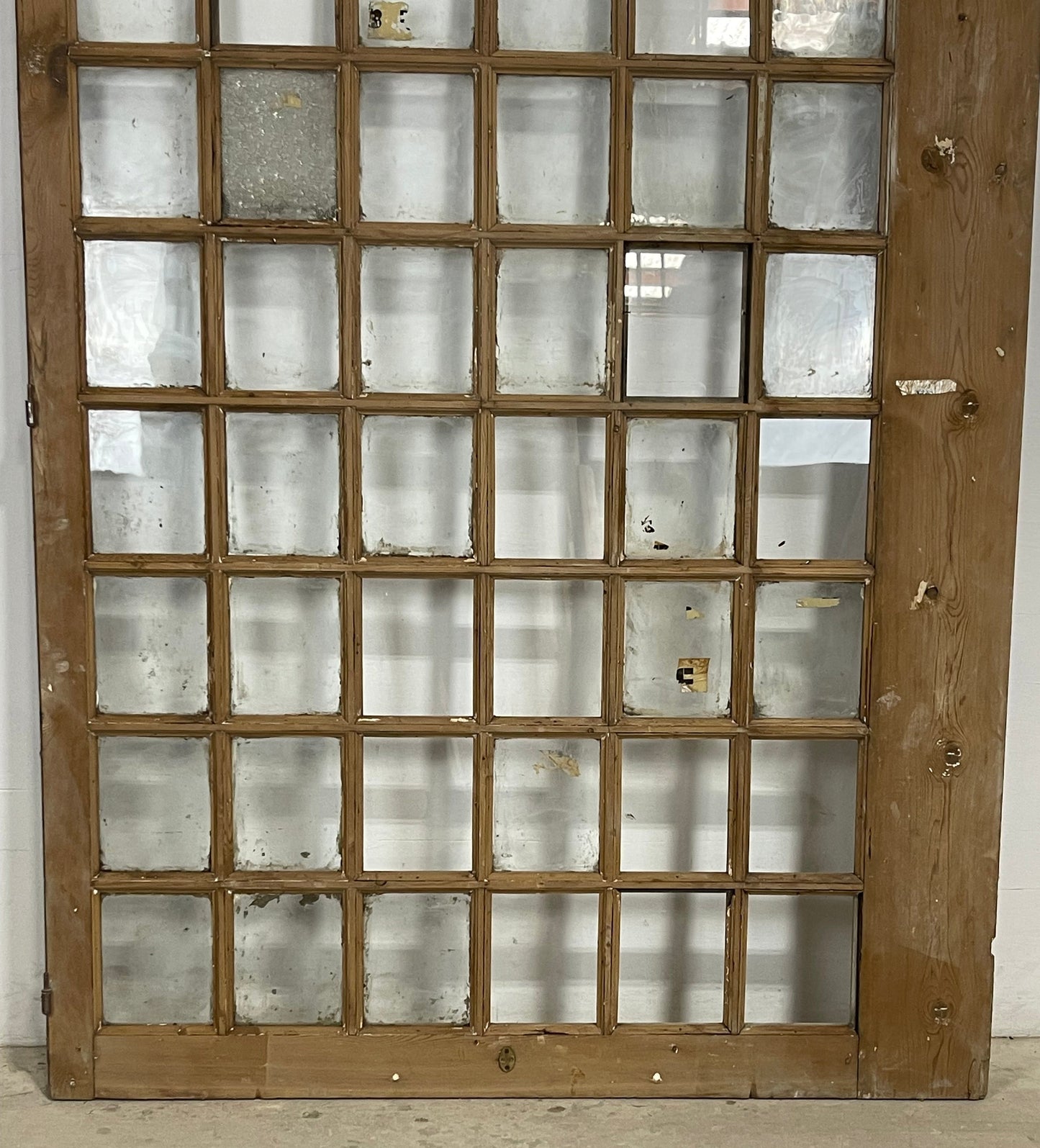 Antique French Panel Door with Glass  (80x55) M196