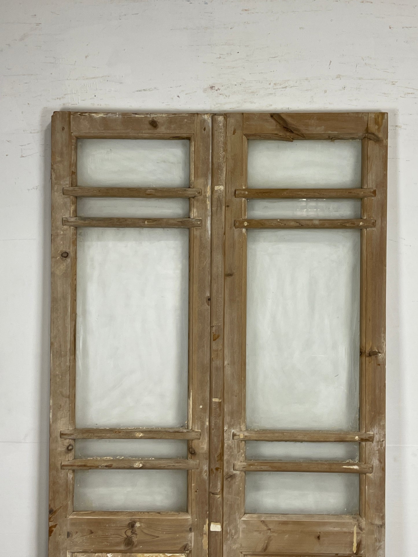 Antique French Panel Doors with Glass   (91 x 43)   N046