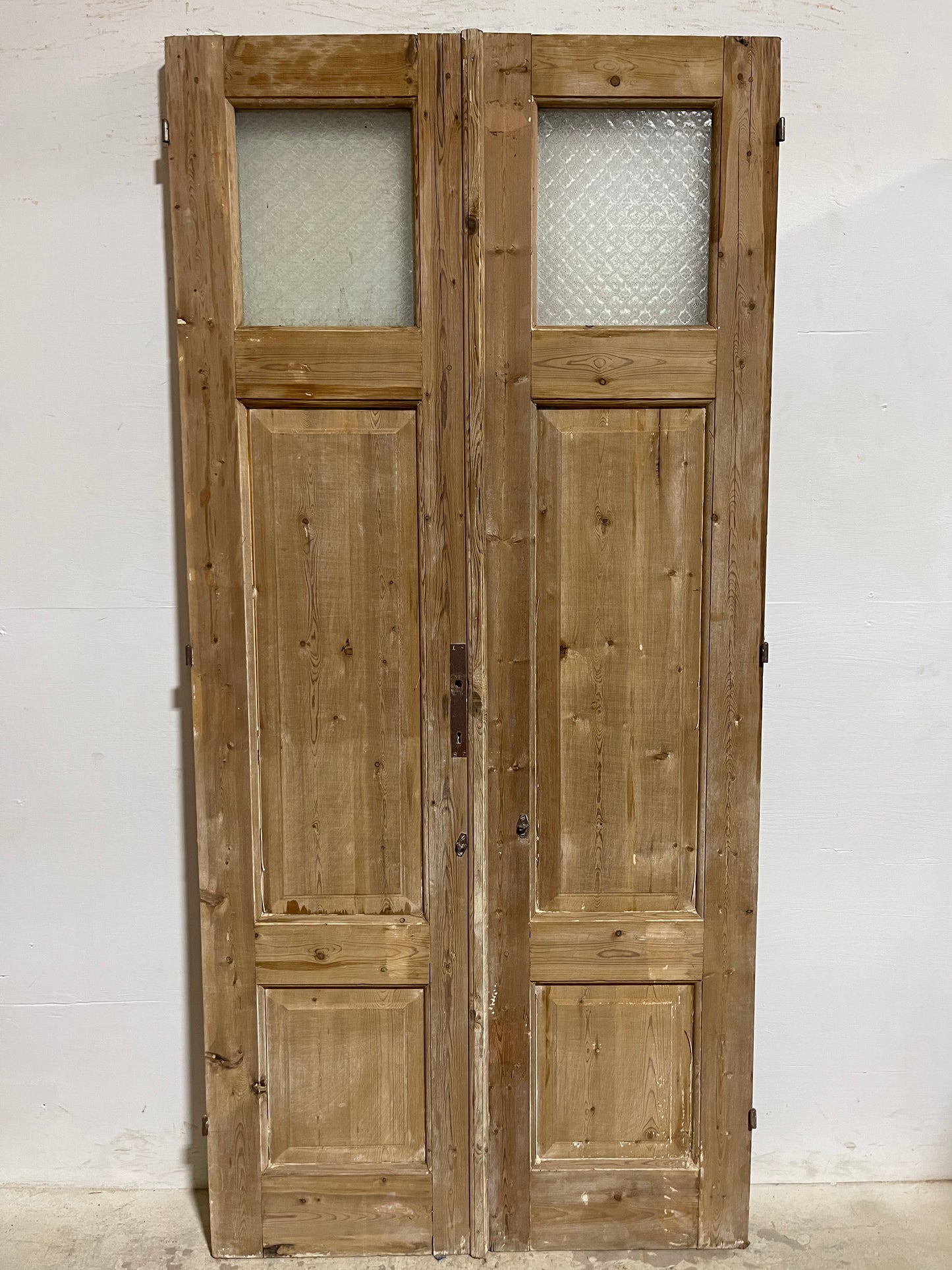 Antique French Panel Doors withg Glass (85.25x40.25) J328