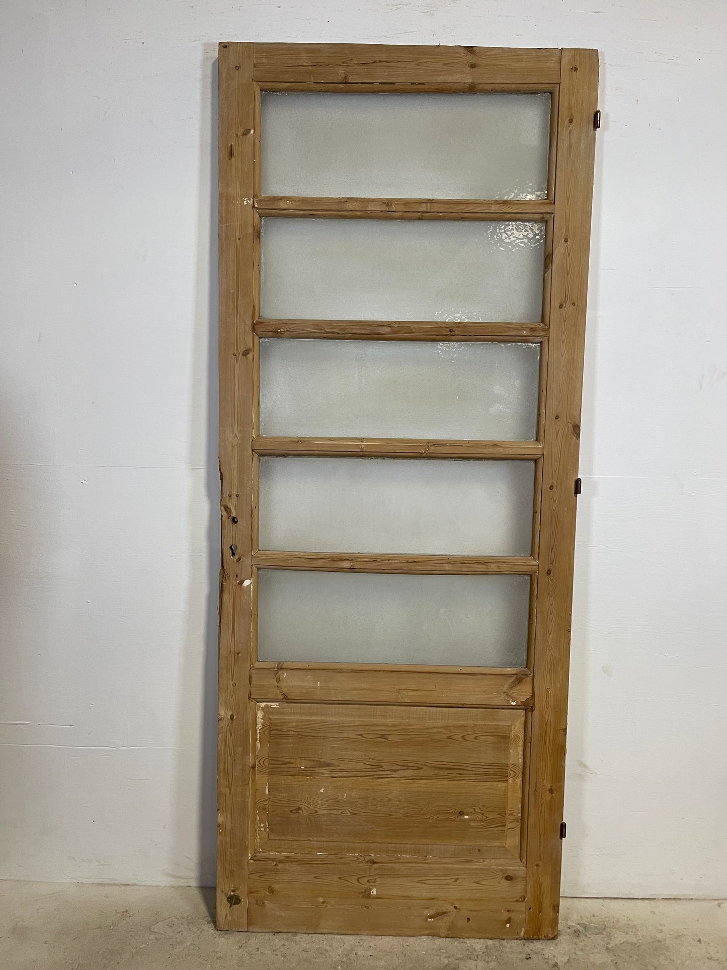 Antique French Panel Door with Glass  (88.75x35.75) L313