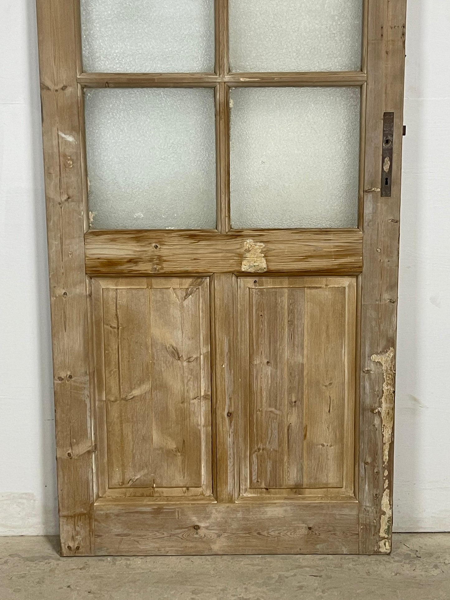 Antique French Panel Door with Glass  (85x36) M211