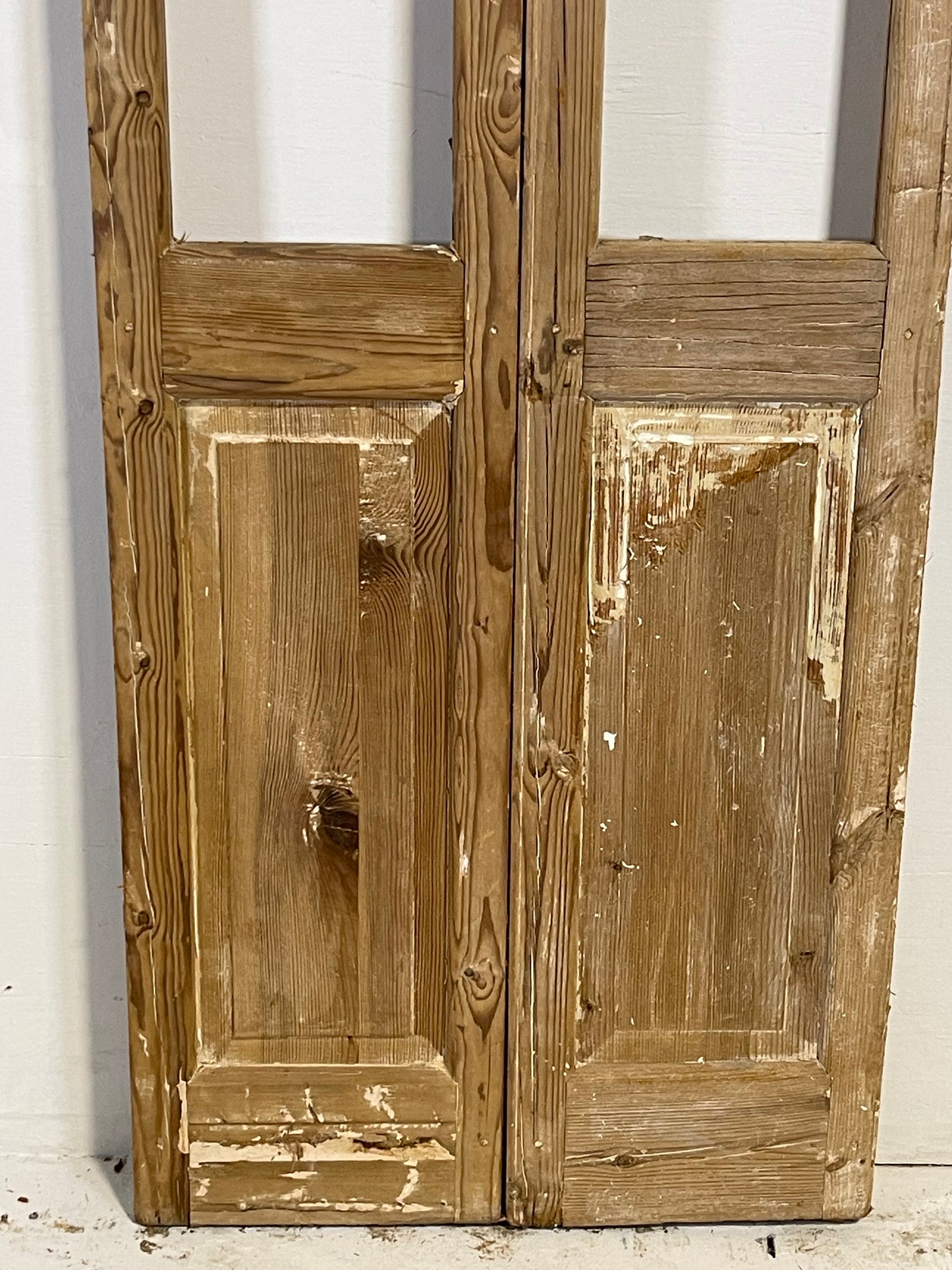 Antique French panel doors with glass (98.75x40.25) L199