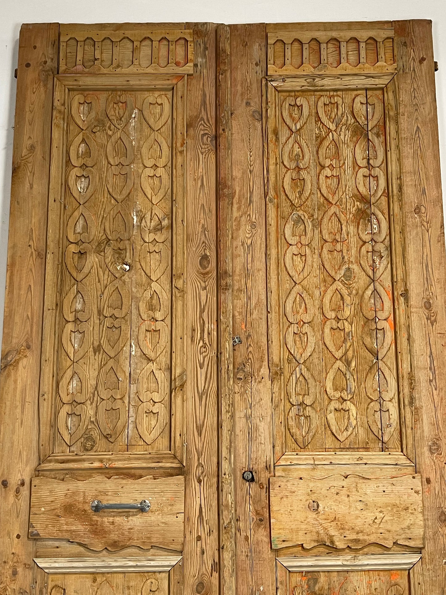 Antique  French Panel Doors with Carving  (114 x 60) M019