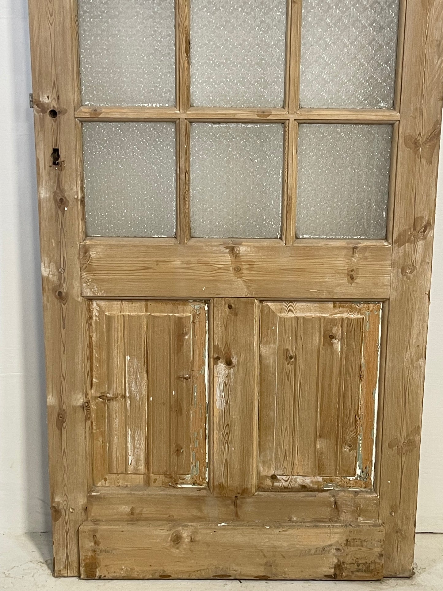 Antique French Panel Door with Glass  (100.25x32.25) L214