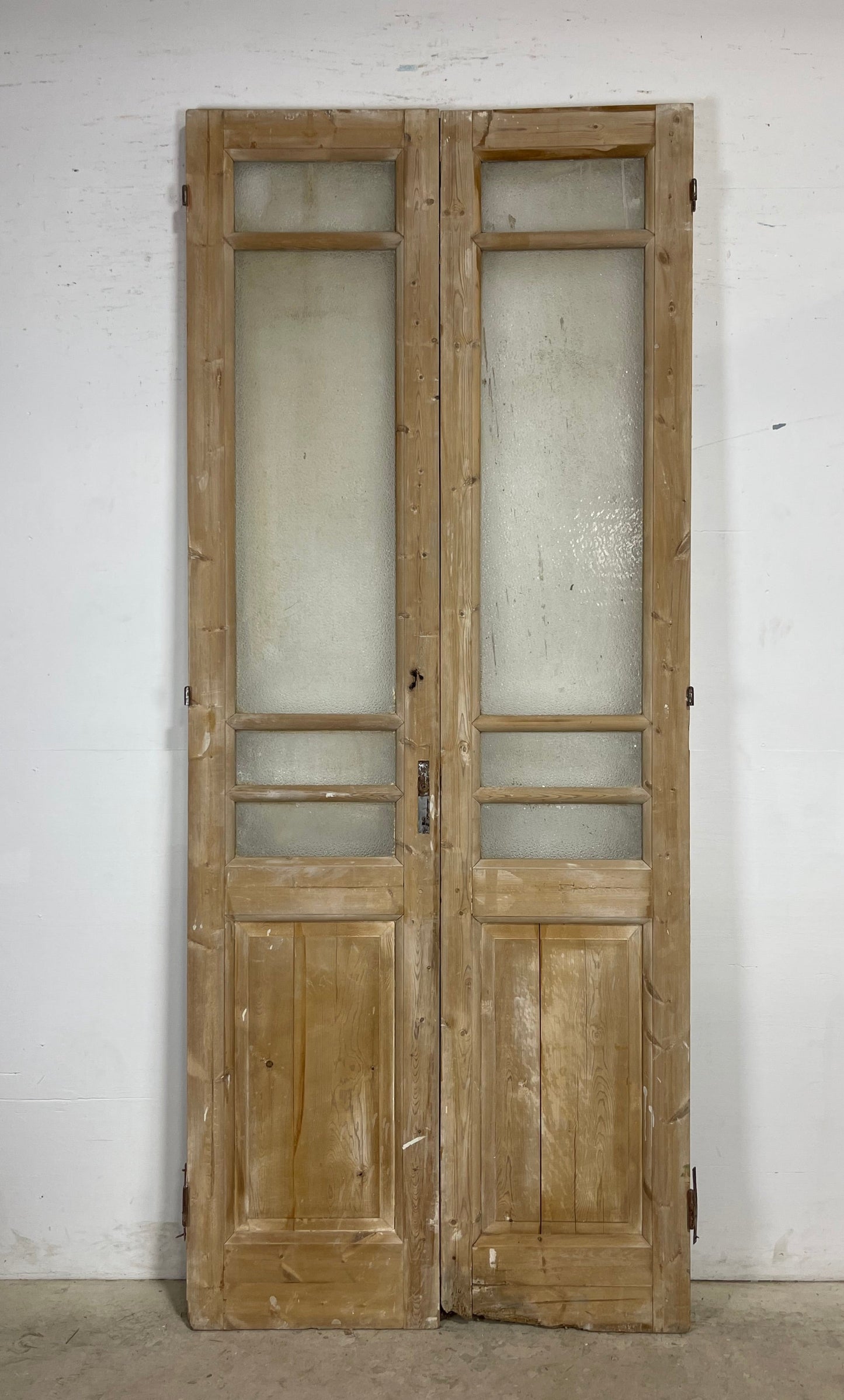 Antique  French Panel Doors with glass (101.75x42.25)   M105