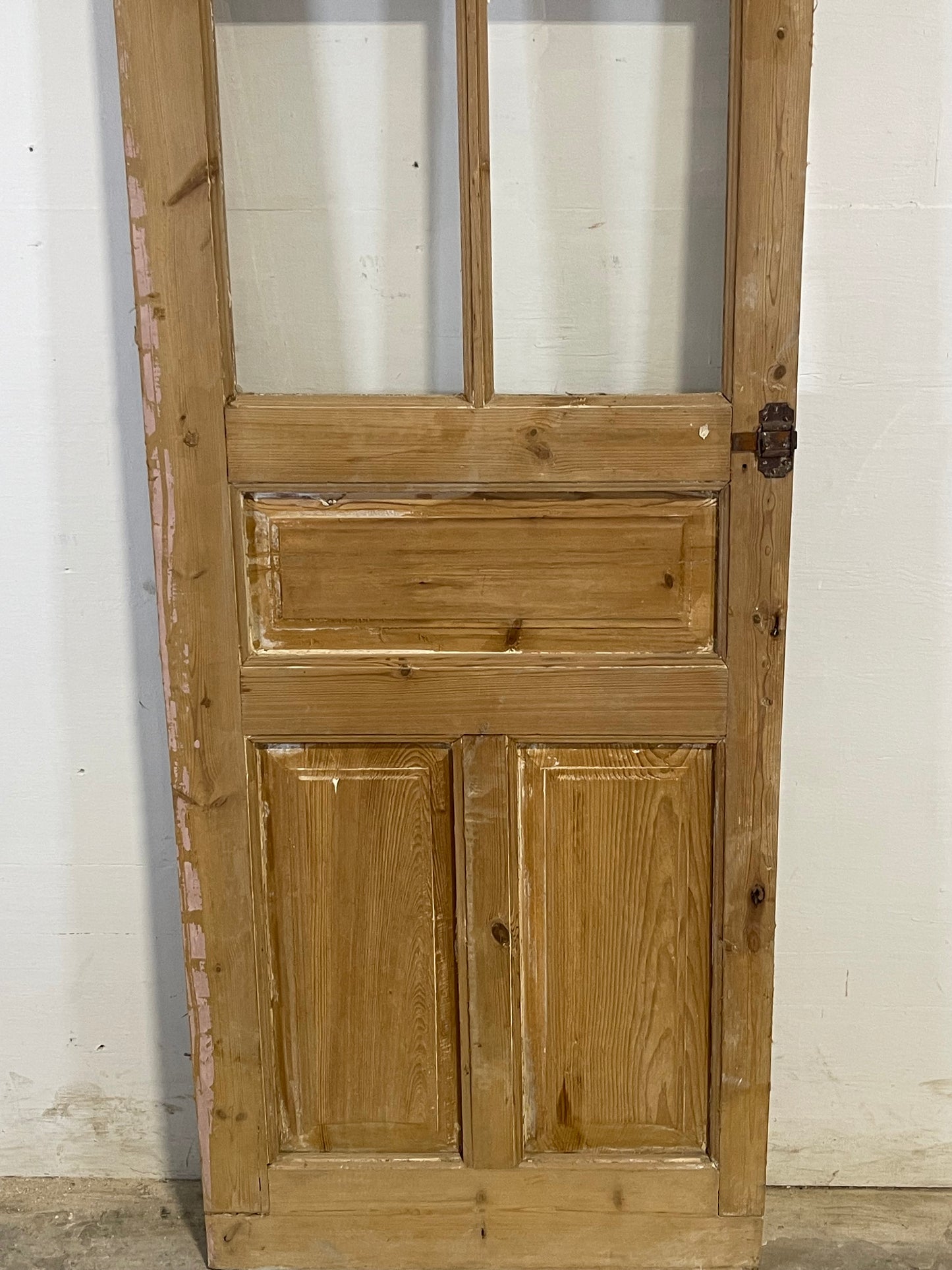 Antique  French Panel Door with Glass  (84.25x27) L119