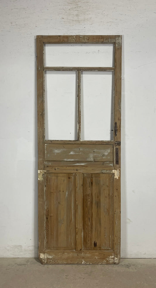 Antique French Panel Door with Glass  (85.25x31.25) M245