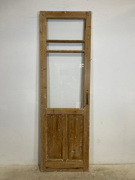 Antique French Panel Door with Glass  (90x28.25) L317