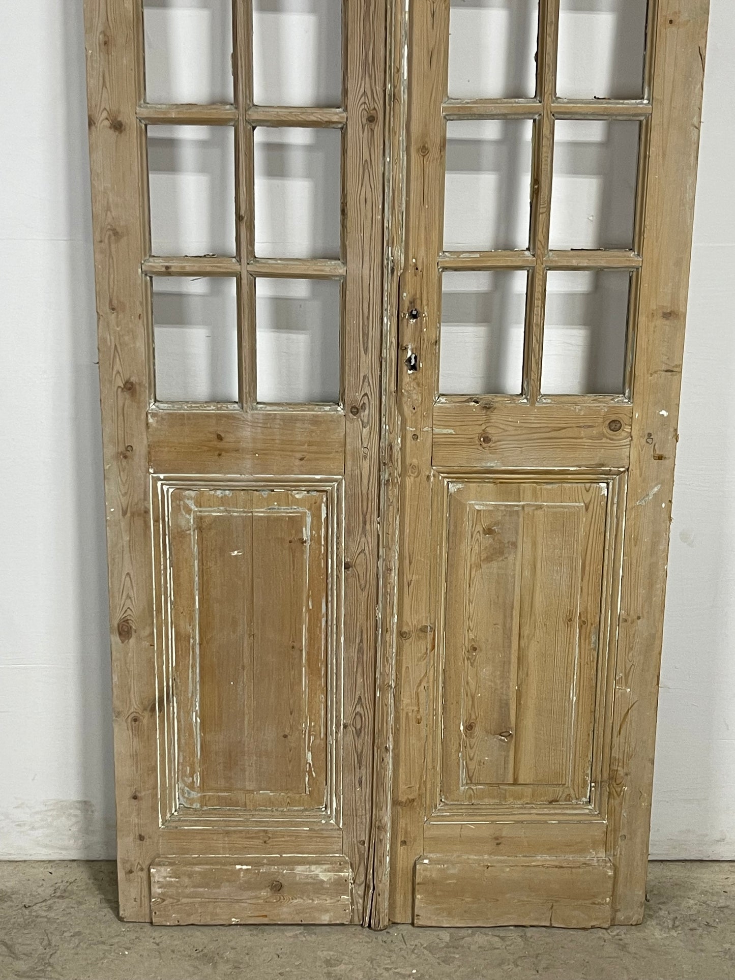 Antique  French Panel Doors with glass (97.5x38.5)   M114