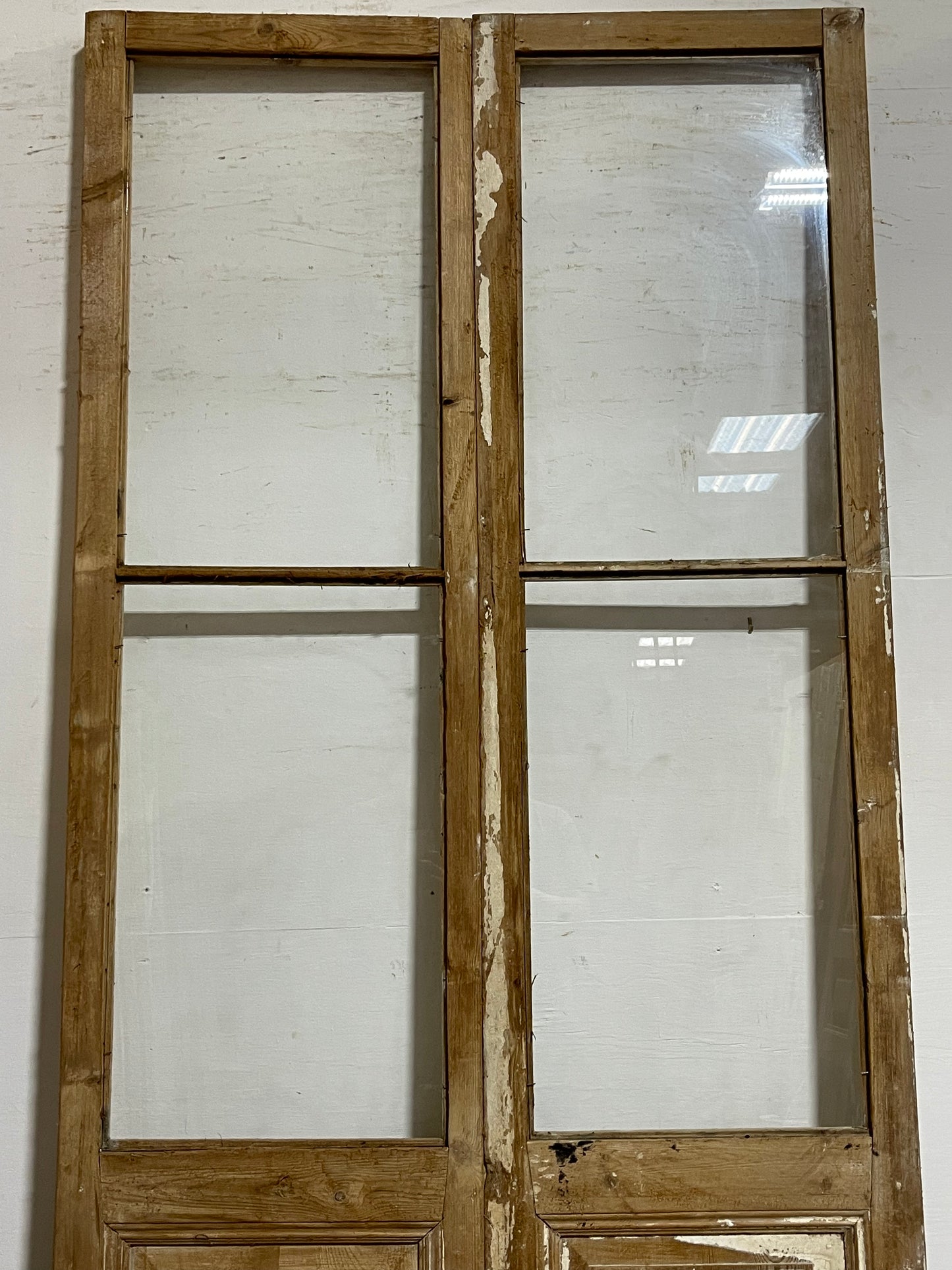 Antique French Panel Doors with glass  (100.25x44.5)  K306