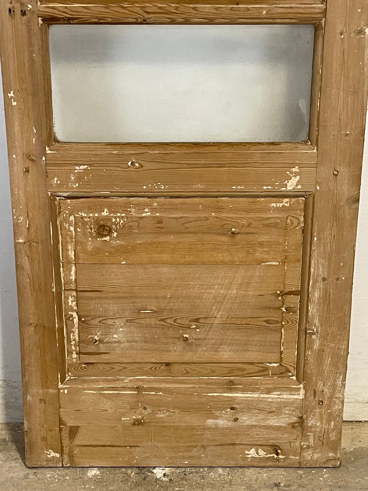 Antique French Panel Door with Glass  (85.75x27.5) L128