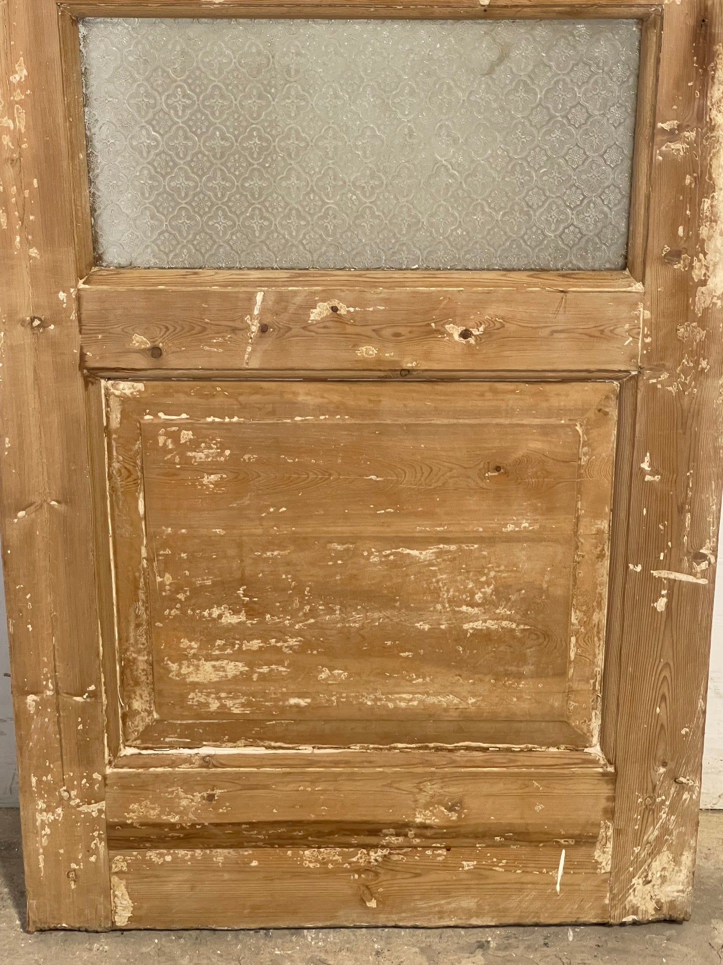 Antique French Panel Door with Glass  (85x27.75) L134