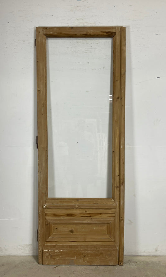 Antique  French Panel Door with glass (95.25 x 34.25)   M099