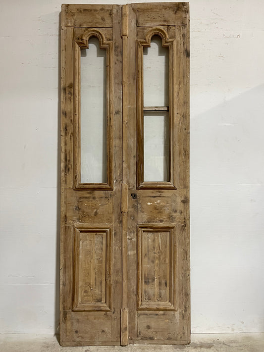 Antique French panel Doors with Glass (103.5x39.25) J318