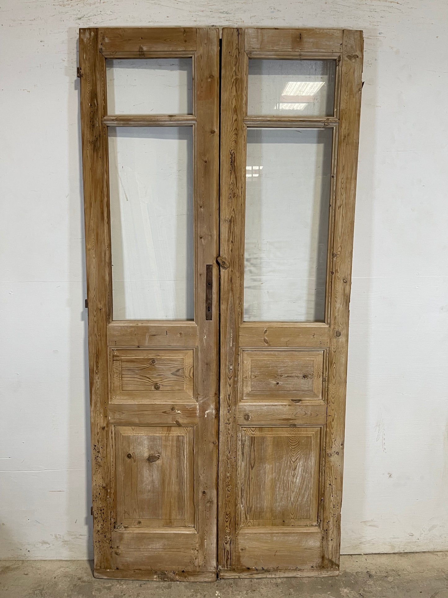 Antique French panel doors with glass (84.25x40) L110