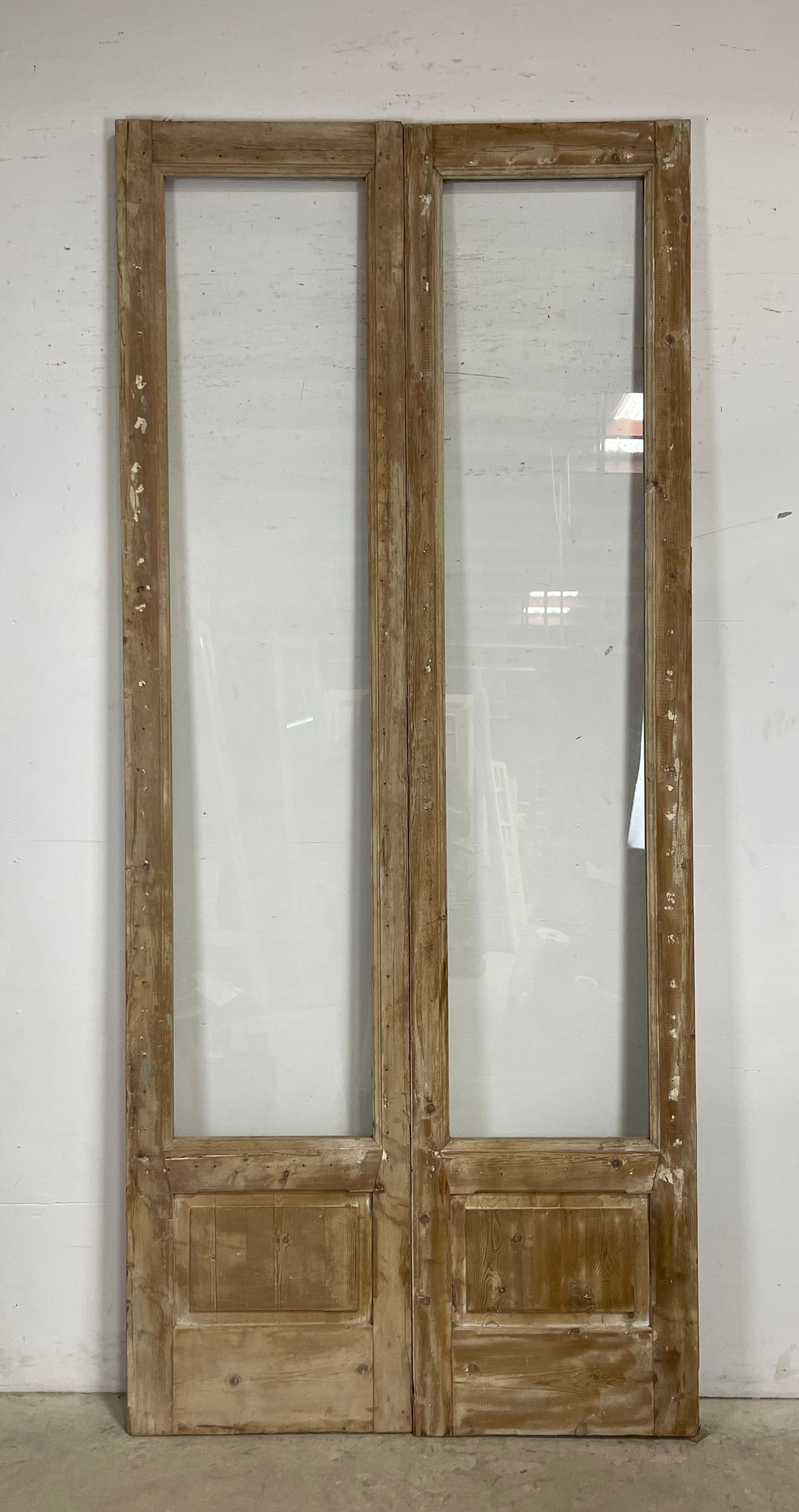 Antique  French Panel Doors with glass (107x46.75)   M088