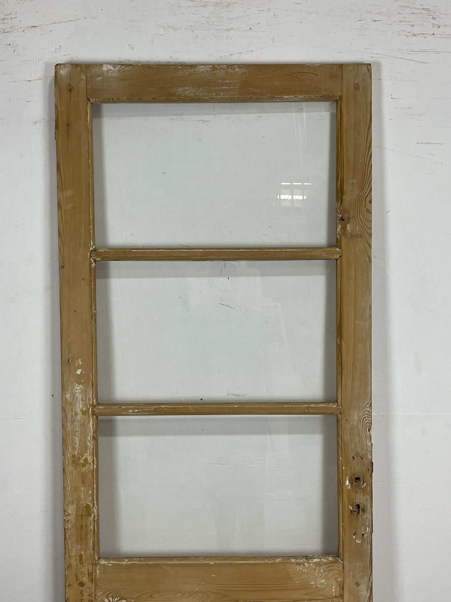 Antique French Panel Door with Glass  (84.25 x 32) N176