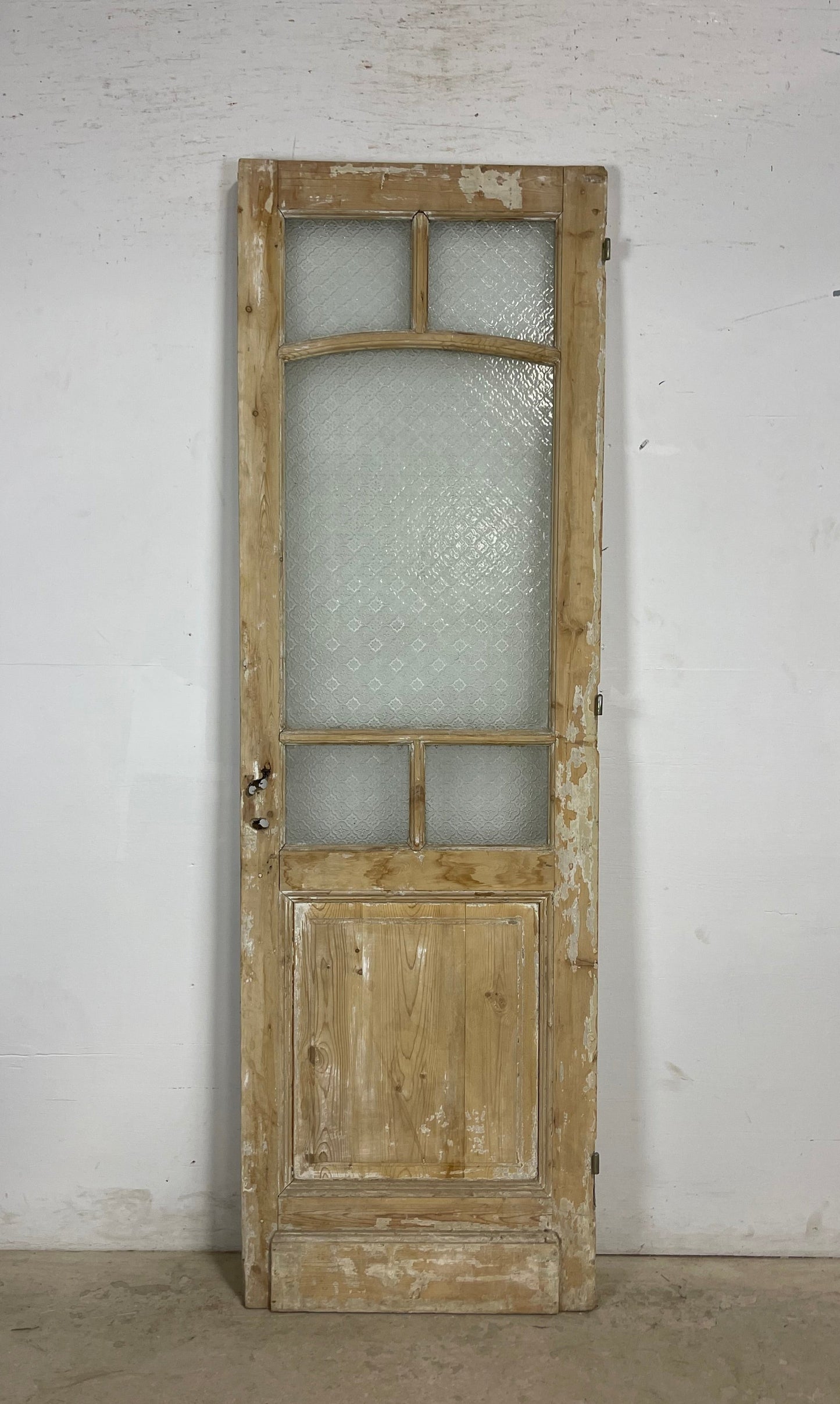 Antique French Panel Door with Glass  (84.5x26.75) M216