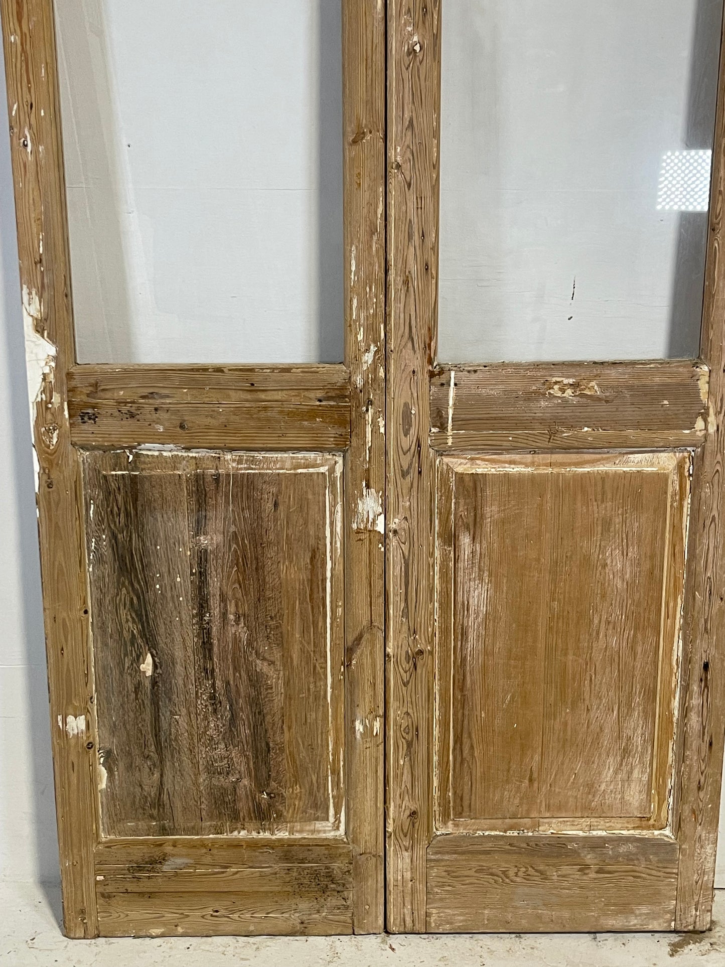 Antique French panel doors with glass (91x43) L205