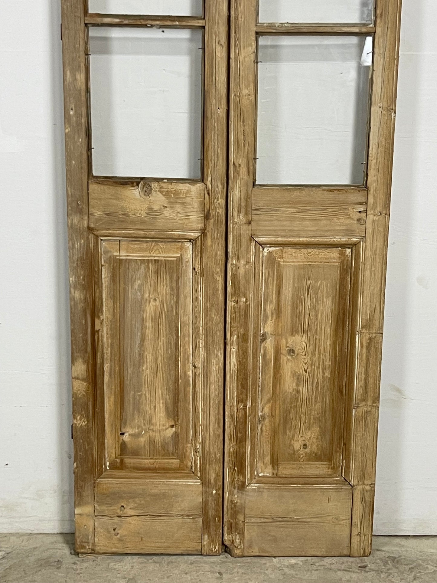 Antique  French Panel Doors with glass (96.5x29)   M070