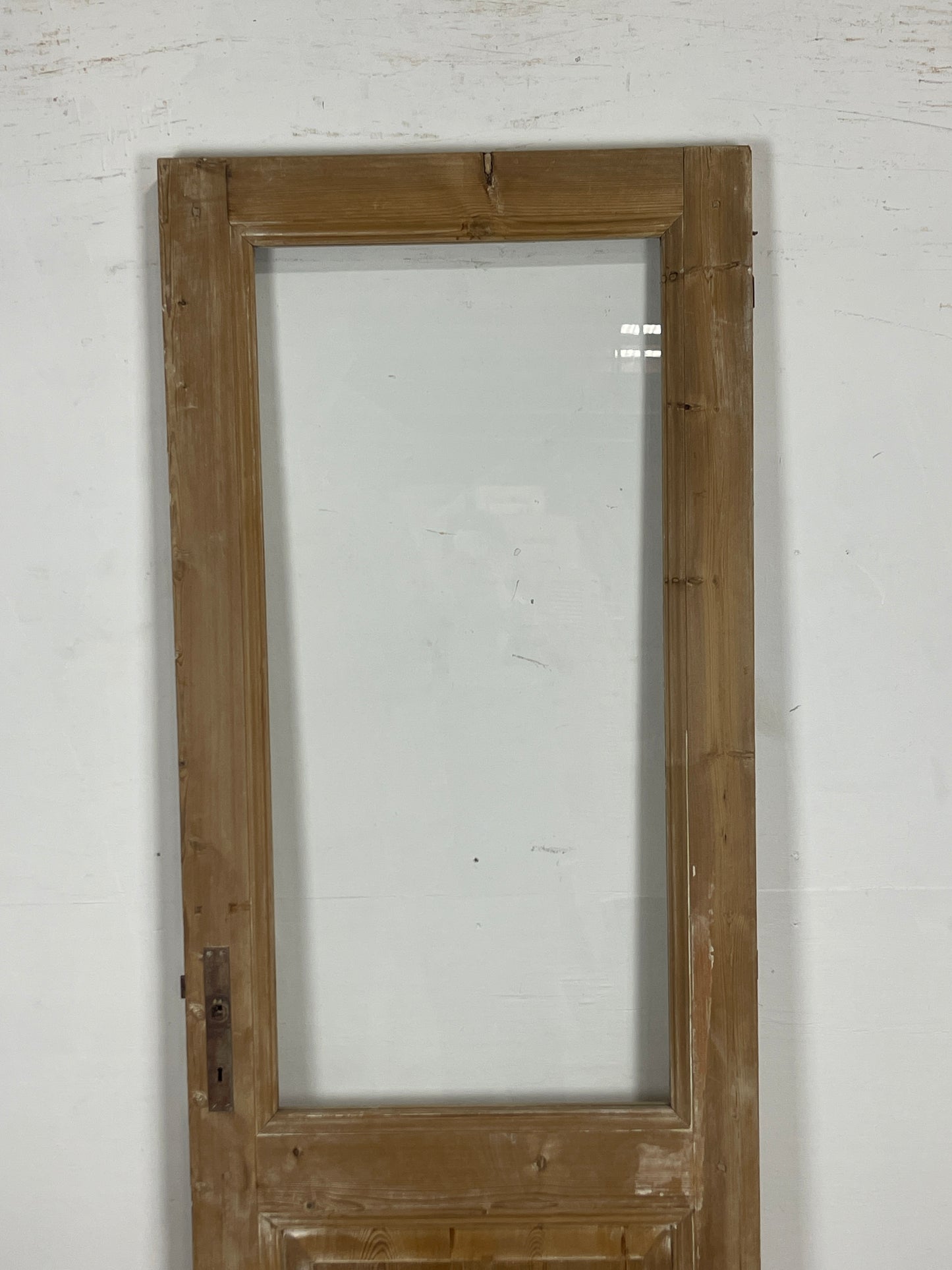 Antique French Panel Door with Glass  (84 x 27.75) N202