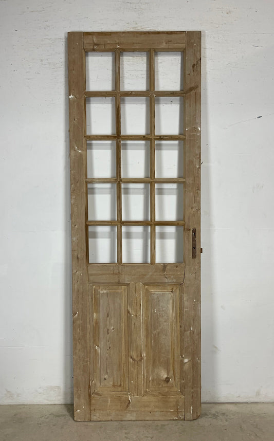 Antique French Panel Door with Glass  (96x32.25) M202