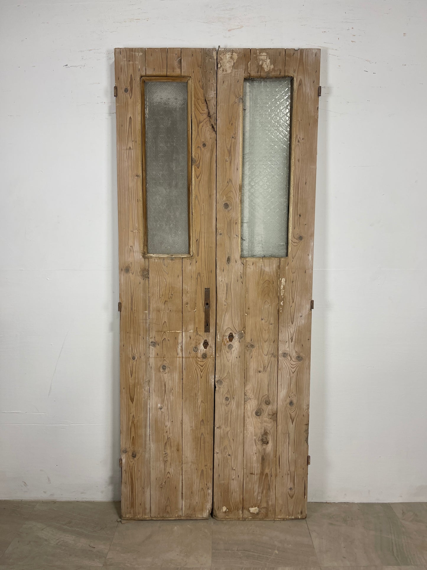 Antique French panel doors with Glass (86.75 x 35.75) O74