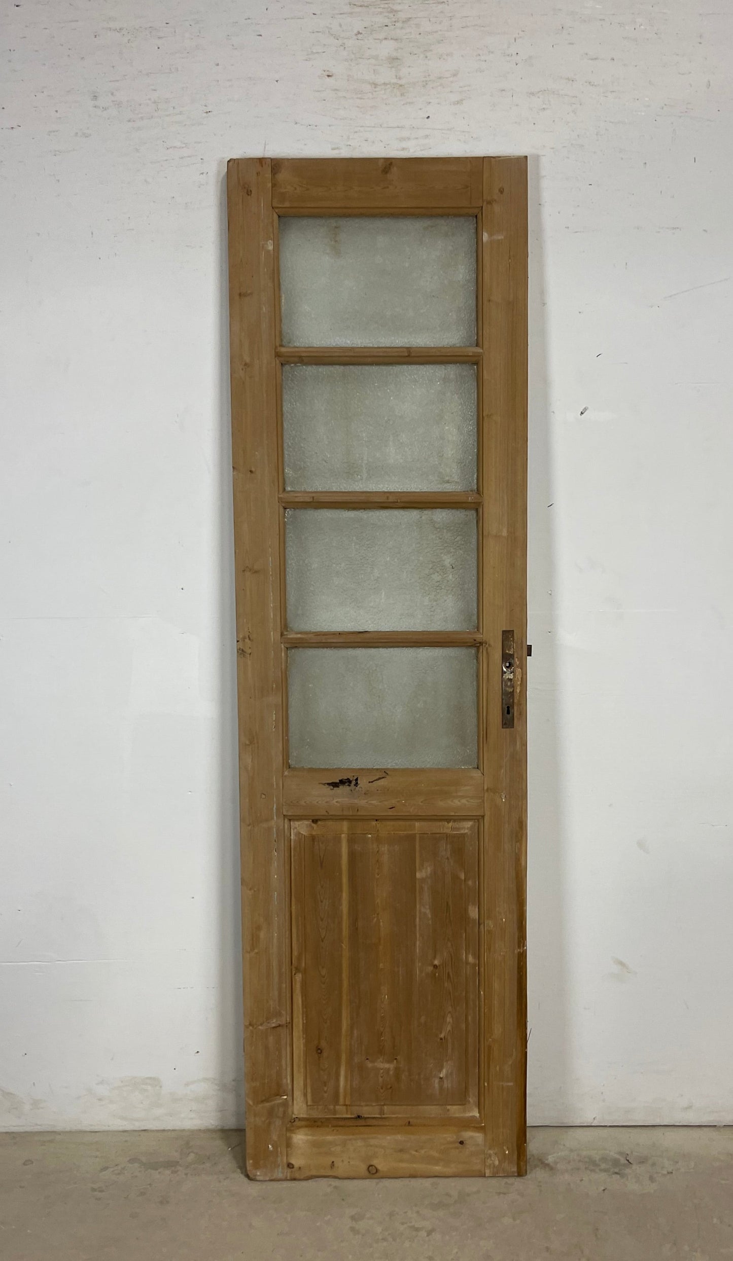 Antique French Panel Door with Glass  (85 x 24.5) M229