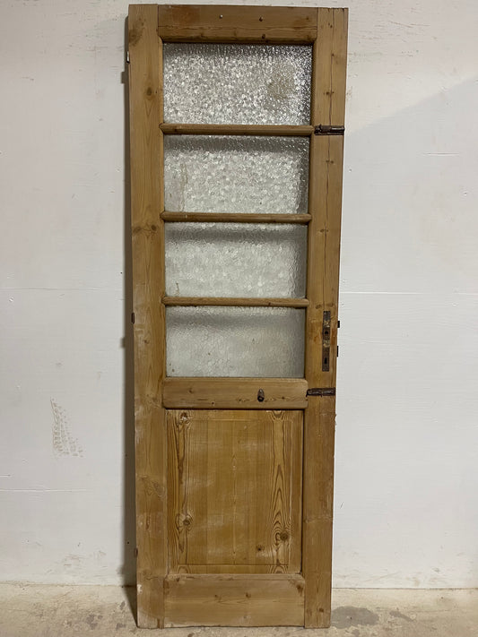 Antique French Panel Door with Glass  (84.75x27.75) J910