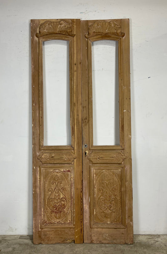 Antique  French Panel Doors with Carving  (102 x 45.5) M053