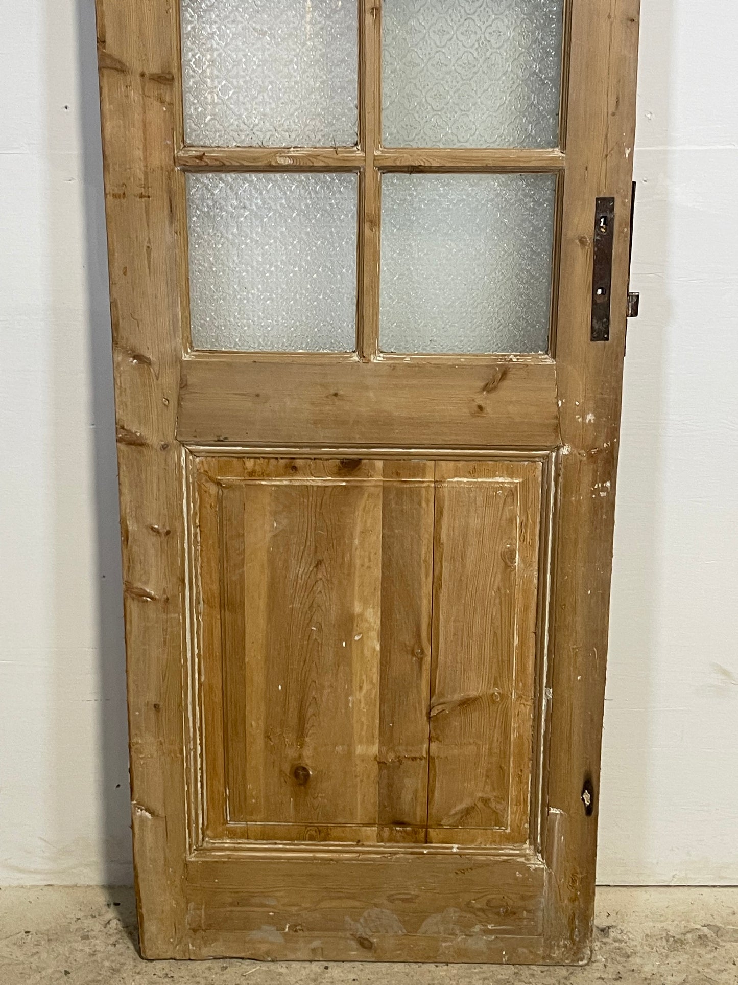 Antique French Panel Door with Glass  (95.25x27.75) L323