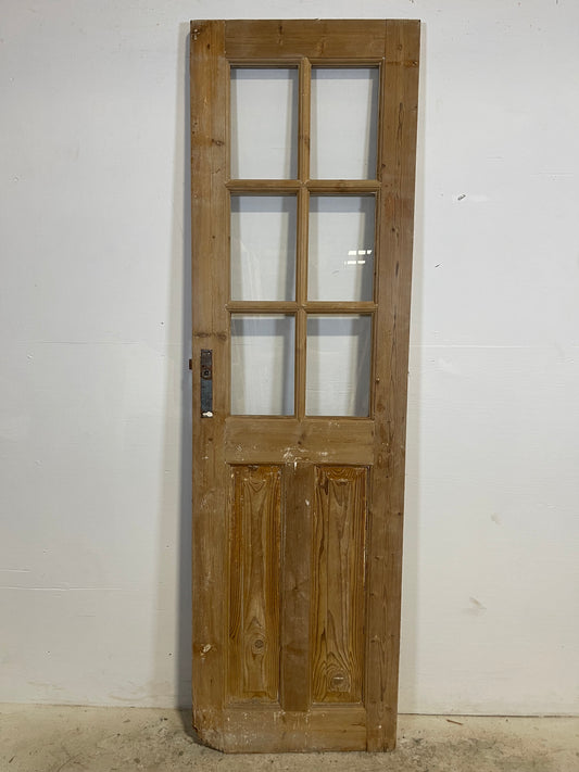 Antique French Panel Door with Glass  (82.25x24.25) L329