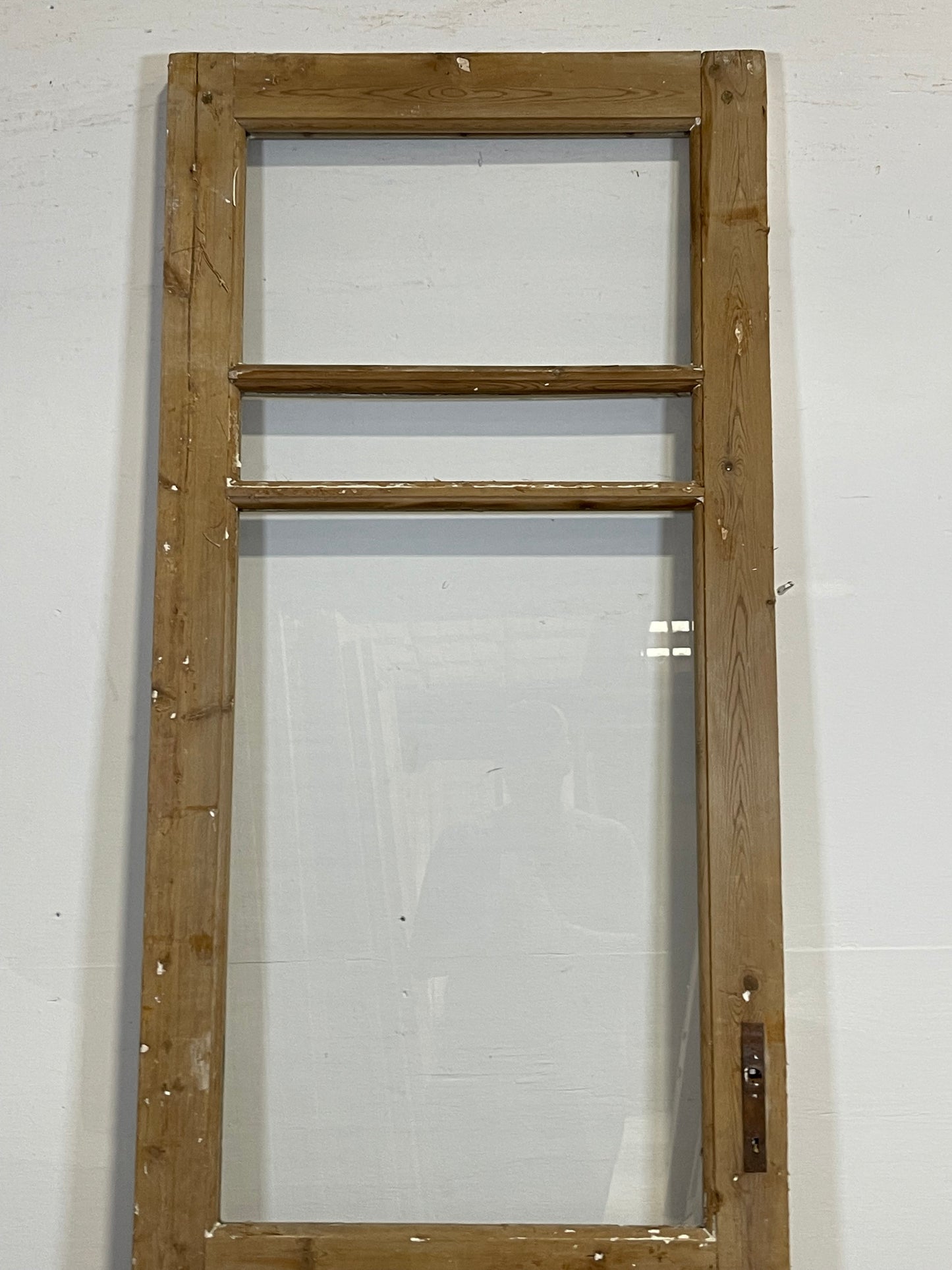 Antique French Panel Door with Glass  (90x28.25) L317