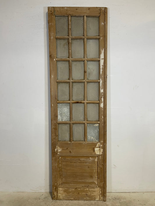 Antique French Panel Door with Glass  (96.75x28.5) L310