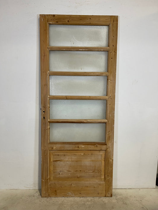 Antique French Panel Door with Glass  (88.75x36) L311