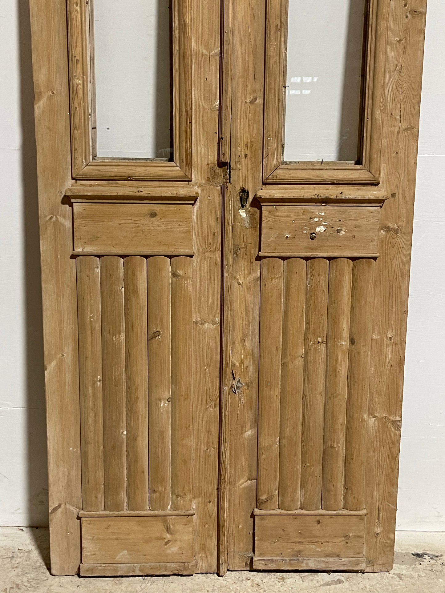 Antique French Panel Doors with Glass (94.75x40)J311