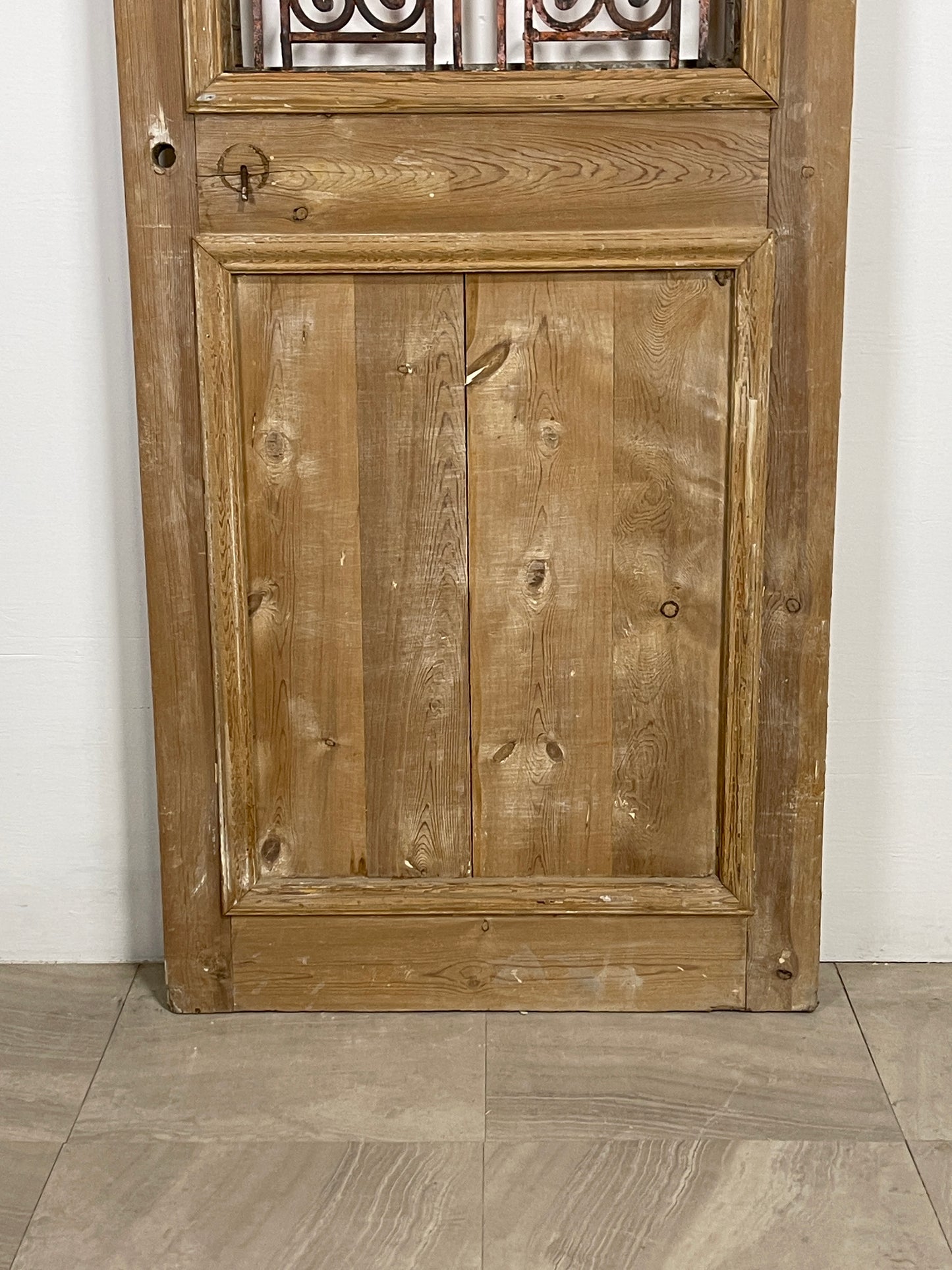 Antique French panel single door with Metal (85.75 x 31.75) O14