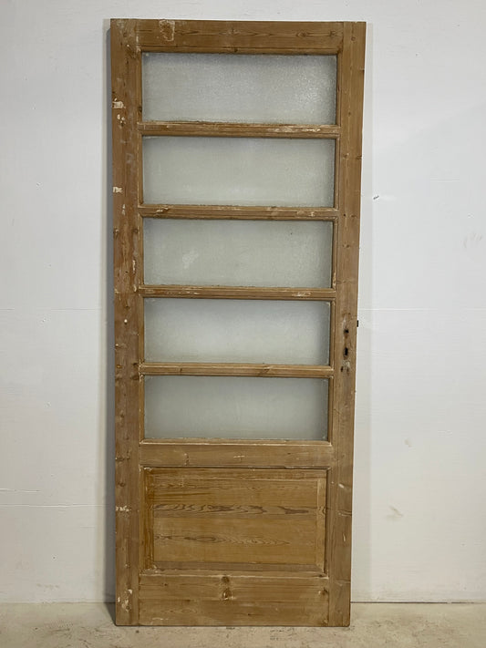 Antique French Panel Door with Glass  (84.25x28.75) L250