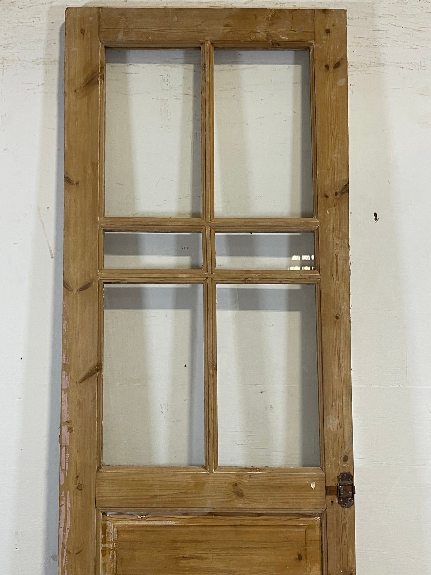 Antique  French Panel Door with Glass  (84.25x27) L119