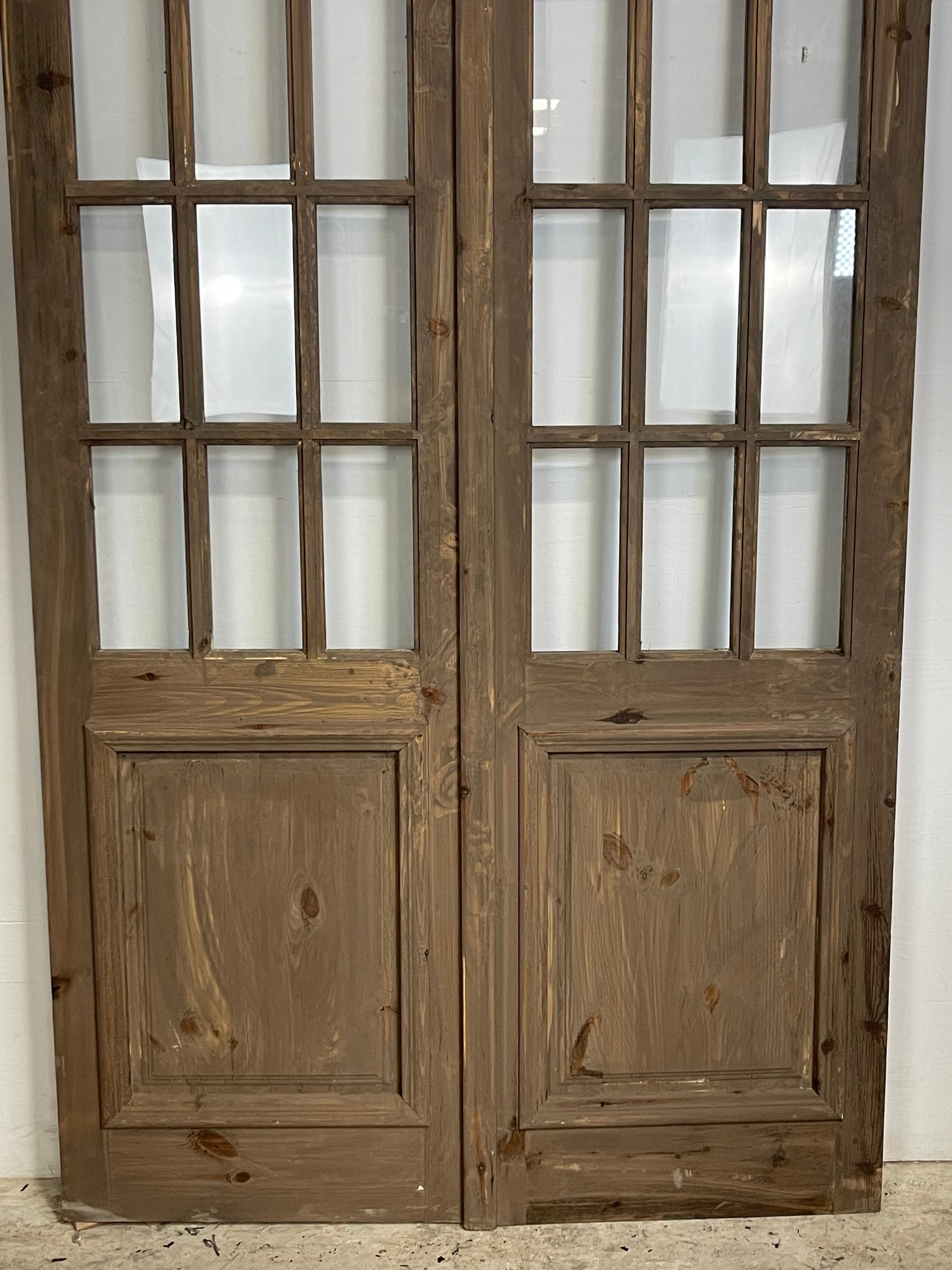 French panel arched doors with glass (94x48) M004