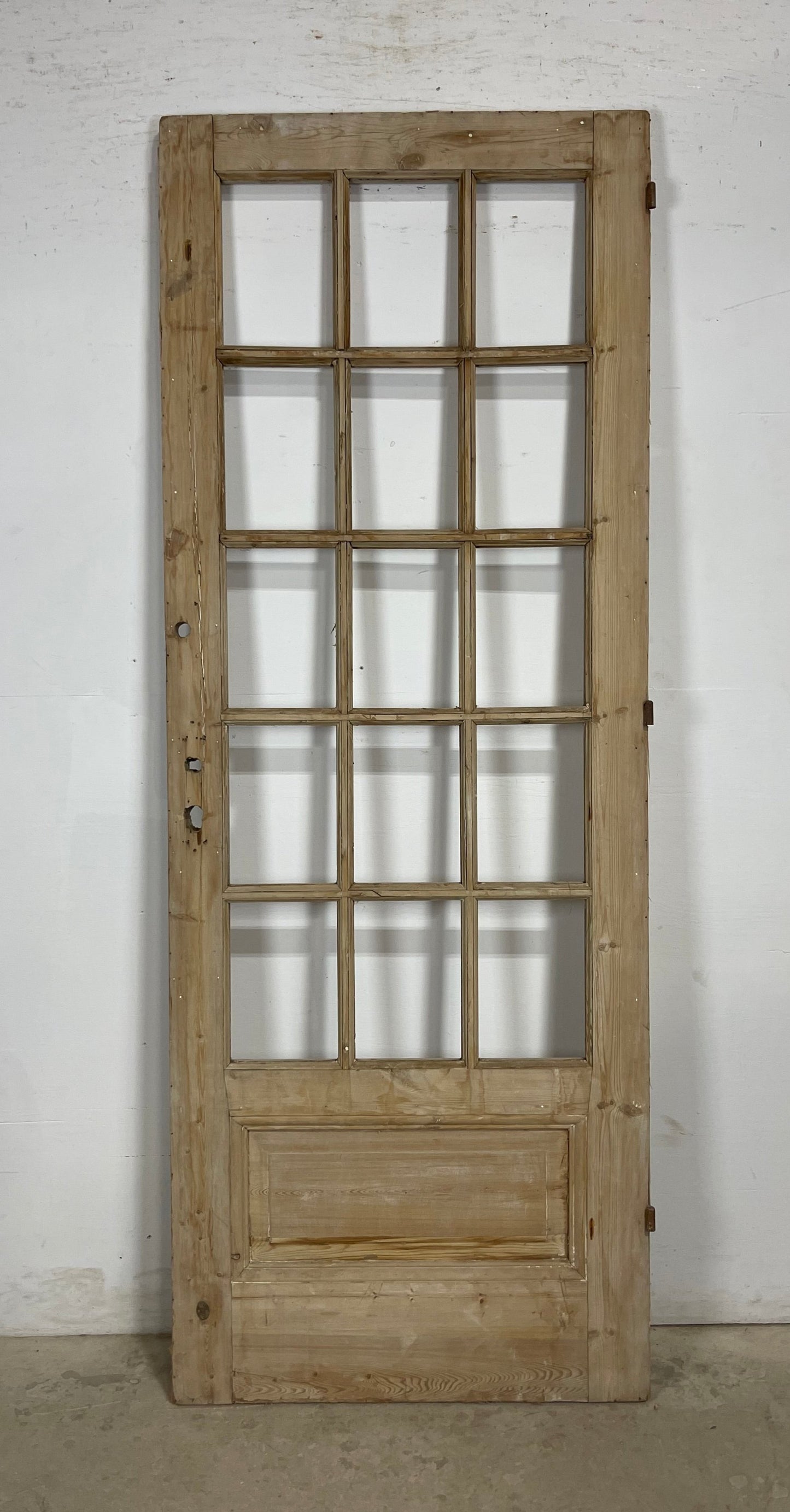 Antique French Panel Door with Glass  (86.5x32.5) M201