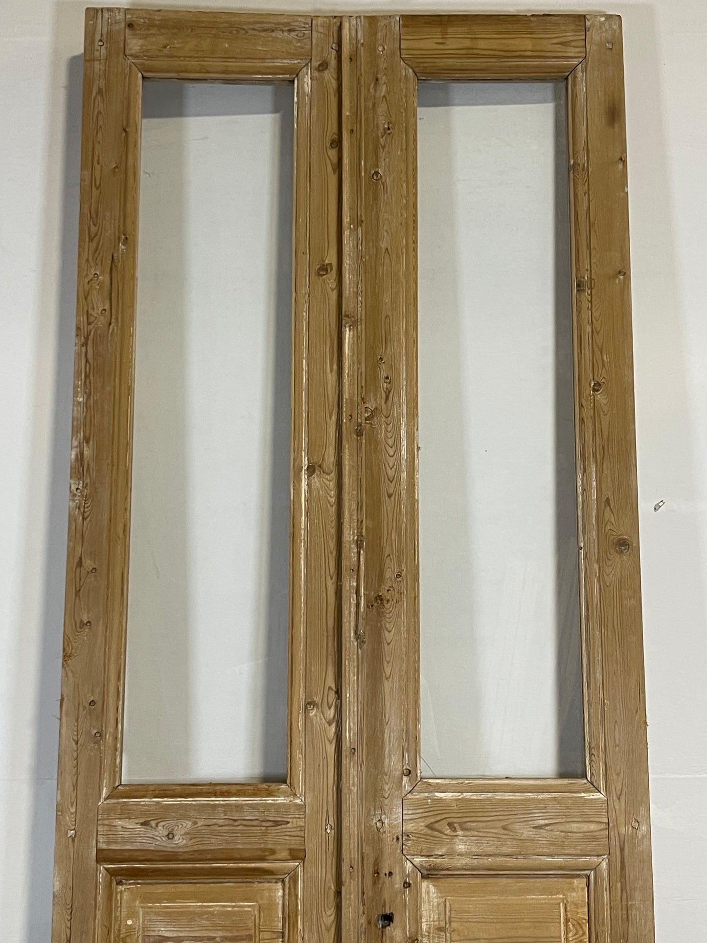 Antique French panel doors with glass (96.5 x 34.5) L202