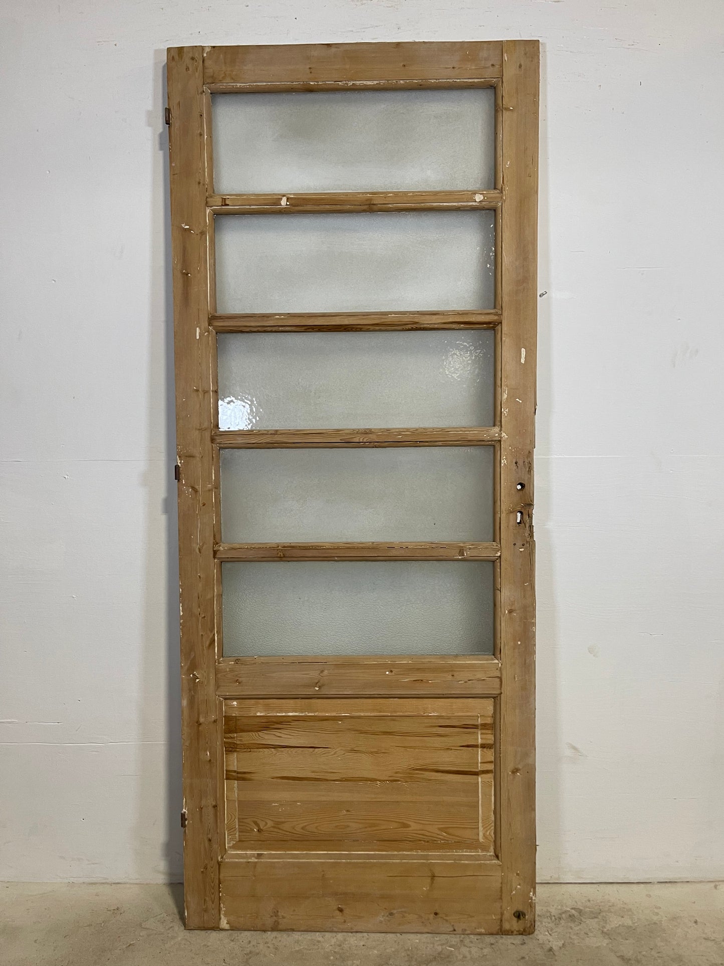 Antique French Panel Door with Glass  (88.5x36) L319