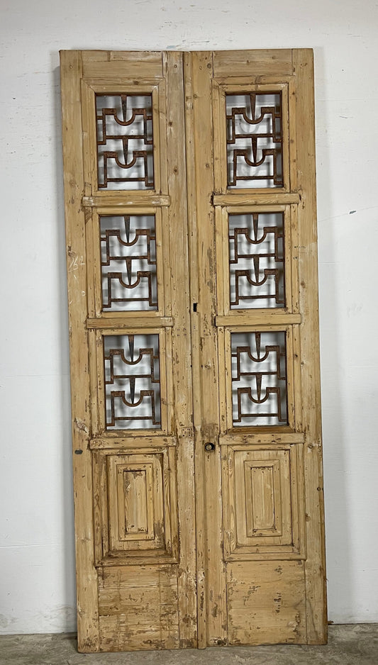 Antique French Panel Doors with Metal (103.5 x 44) M057