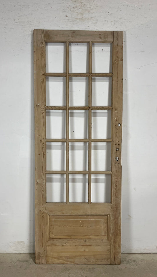 Antique French Panel Door with Glass  (86.5x32.5) M201