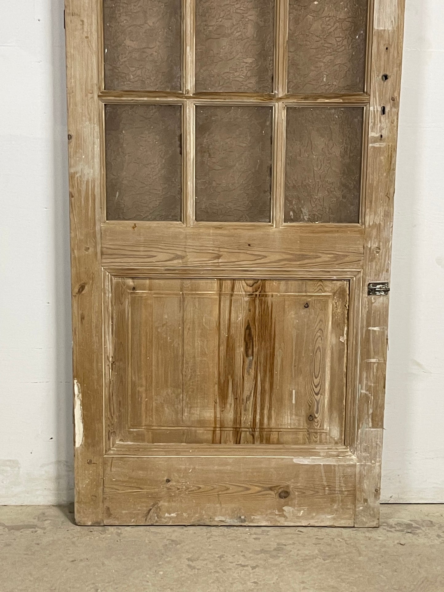 Antique French Panel Door with Broken Glass  (96.5x32) M255